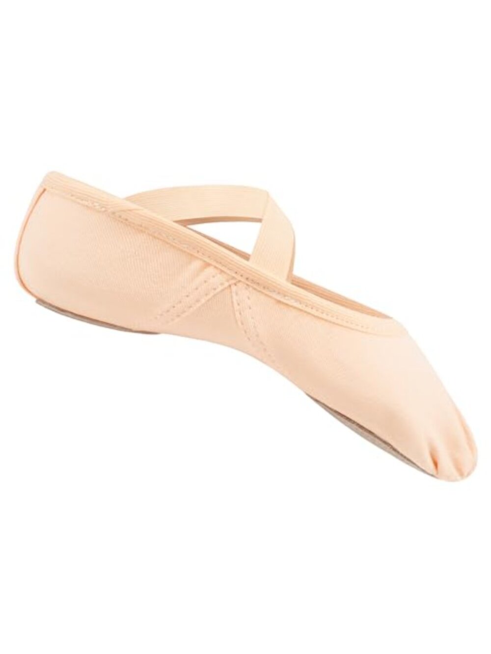STELLE Women's Canvas Ballet Slippers Split Suede Sole Elastic Cross Straps